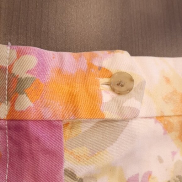 J CREW City Fit Stretch Chino Abstract Floral Watercolor Cotton Mini Size 6 - Picture 7 of 12